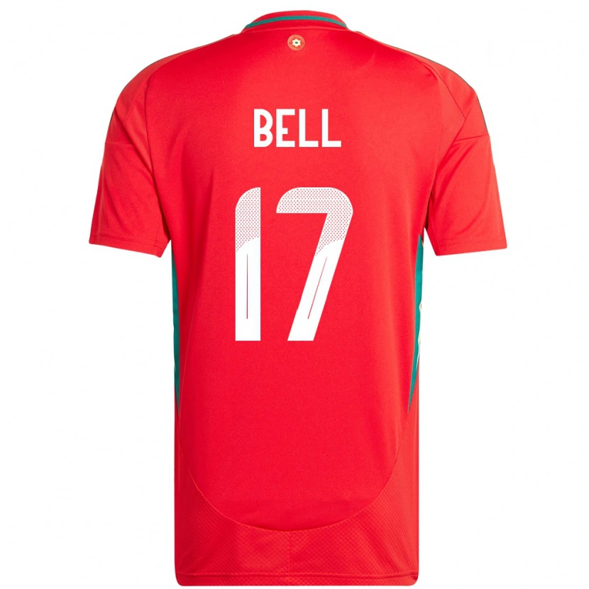 Danxen Uomo Maglia Galles Zac Bell #17 Rosso Kit Gara Home 24-26 Maglietta