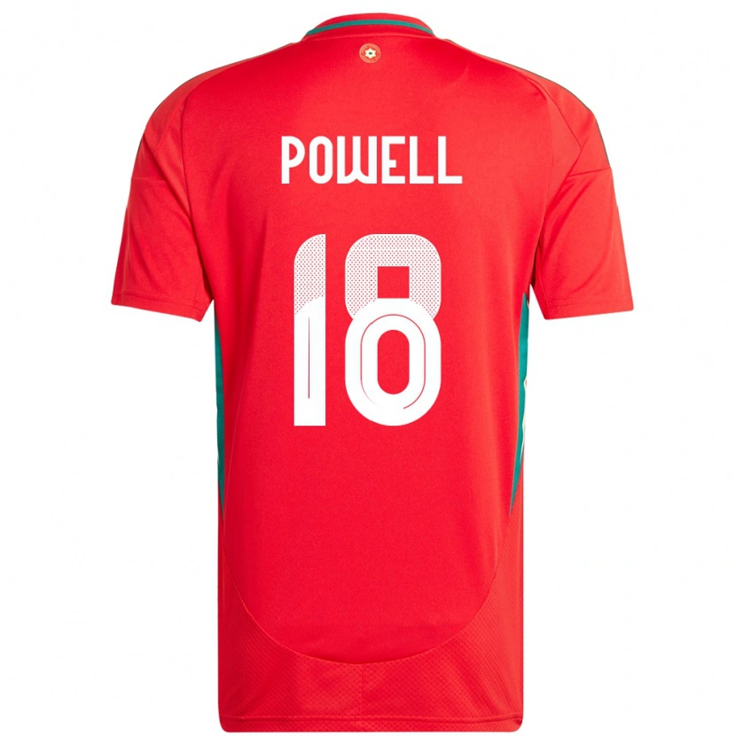 Danxen Uomo Maglia Galles Ella Powell #18 Rosso Kit Gara Home 24-26 Maglietta
