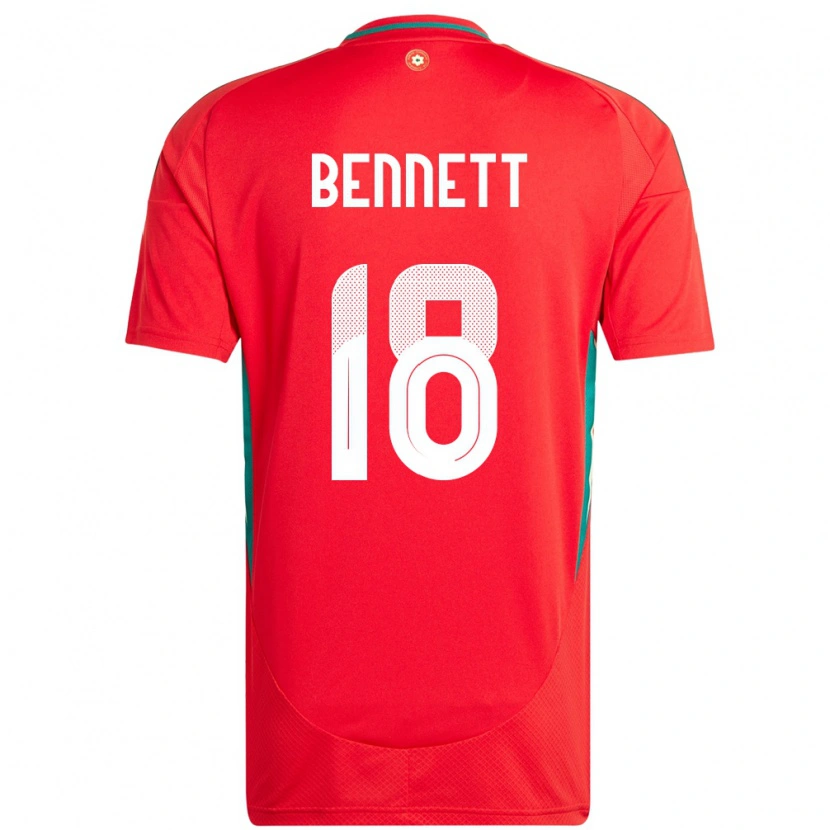 Danxen Uomo Maglia Galles Murphy Bennett #18 Rosso Kit Gara Home 24-26 Maglietta
