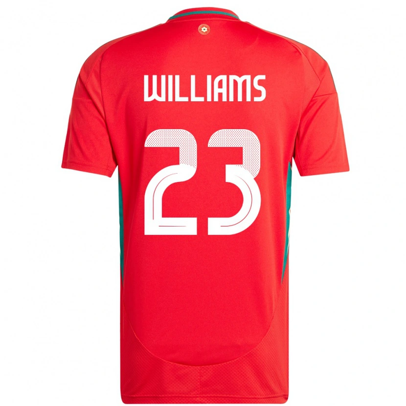 Danxen Uomo Maglia Galles Chloe Williams #23 Rosso Kit Gara Home 24-26 Maglietta