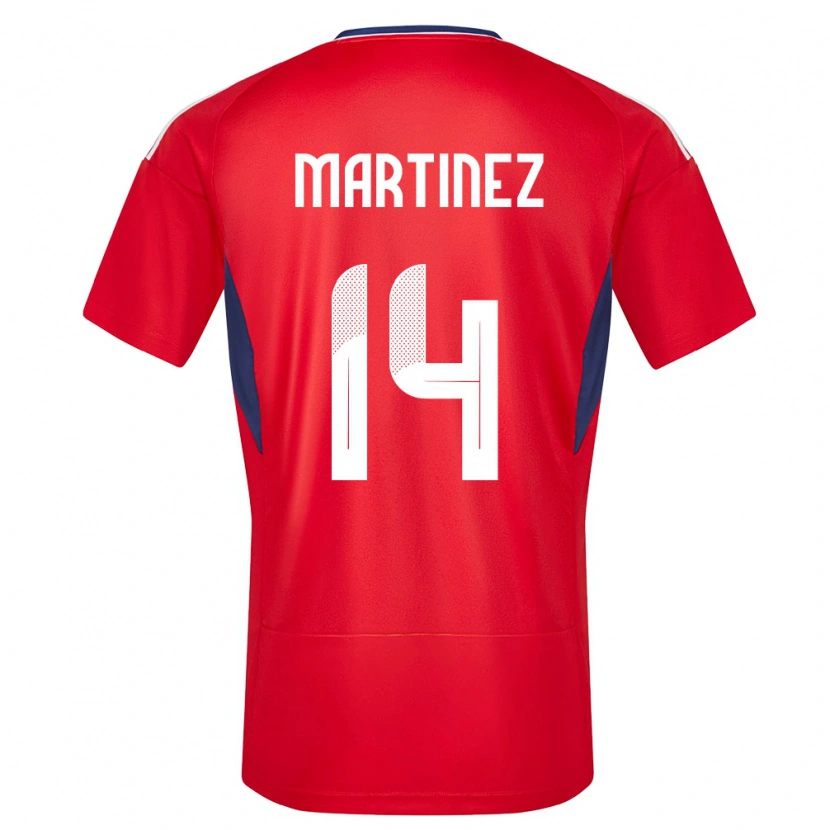 Danxen Uomo Maglia Costa Rica Alonso Martínez #14 Rosso Kit Gara Home 24-26 Maglietta