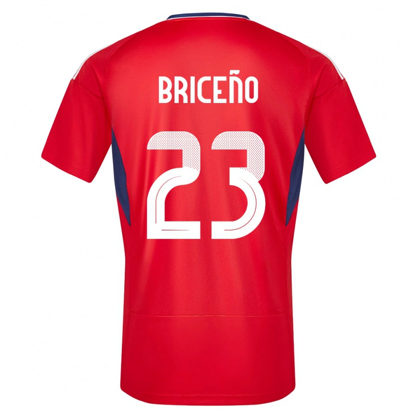 Danxen Uomo Maglia Costa Rica Kevin Briceño #23 Rosso Kit Gara Home 24-26 Maglietta