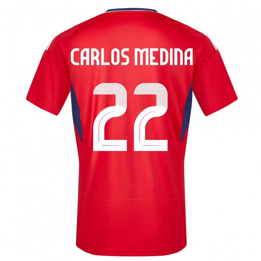 Danxen Uomo Maglia Costa Rica Luis Carlos Medina #22 Rosso Kit Gara Home 24-26 Maglietta