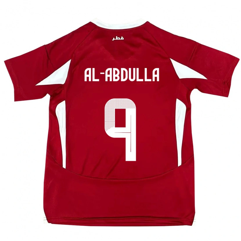Danxen Uomo Maglia Qatar Rashid Al-Abdulla #9 Rosso Kit Gara Home 24-26 Maglietta