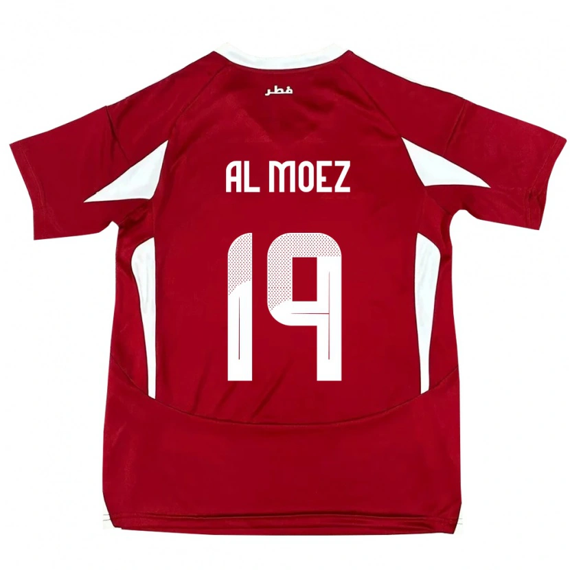 Danxen Uomo Maglia Qatar Almoez Ali #19 Rosso Kit Gara Home 24-26 Maglietta