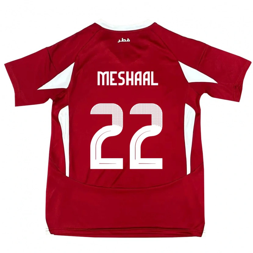 Danxen Uomo Maglia Qatar Meshaal Barsham #22 Rosso Kit Gara Home 24-26 Maglietta