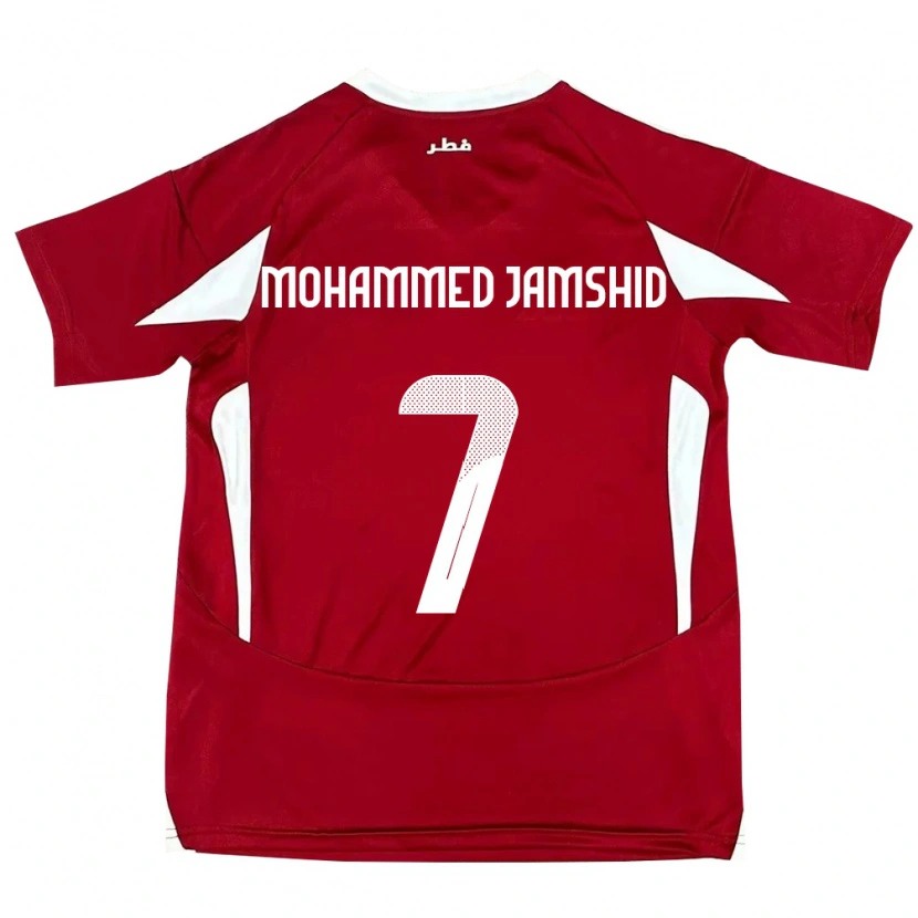 Danxen Uomo Maglia Qatar Tahsin Mohammed Jamshid #7 Rosso Kit Gara Home 24-26 Maglietta