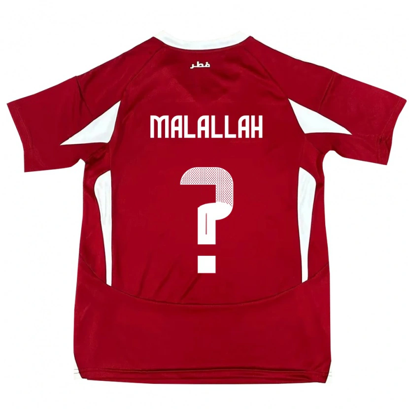 Danxen Uomo Maglia Qatar Ali Malallah #0 Rosso Kit Gara Home 24-26 Maglietta