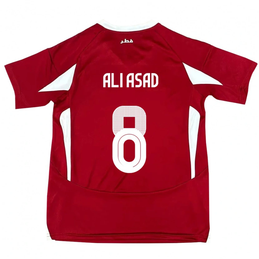 Danxen Uomo Maglia Qatar Ali Asad #8 Rosso Kit Gara Home 24-26 Maglietta