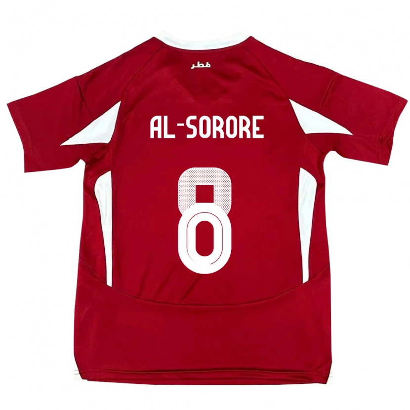 Danxen Uomo Maglia Qatar Asma Al Sorore #8 Rosso Kit Gara Home 24-26 Maglietta