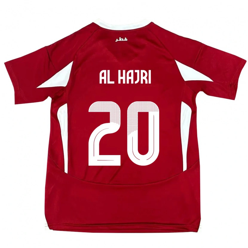 Danxen Uomo Maglia Qatar Salem Al Hajri #20 Rosso Kit Gara Home 24-26 Maglietta