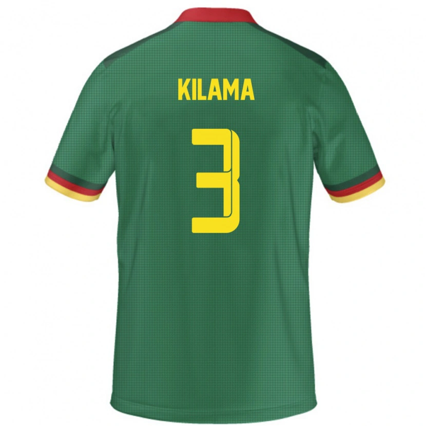 Danxen Uomo Maglia Camerun Guy-Marcelin Kilama #3 Verde Kit Gara Home 24-26 Maglietta