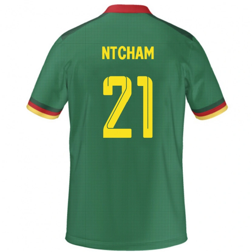 Danxen Uomo Maglia Camerun Olivier Ntcham #21 Verde Kit Gara Home 24-26 Maglietta