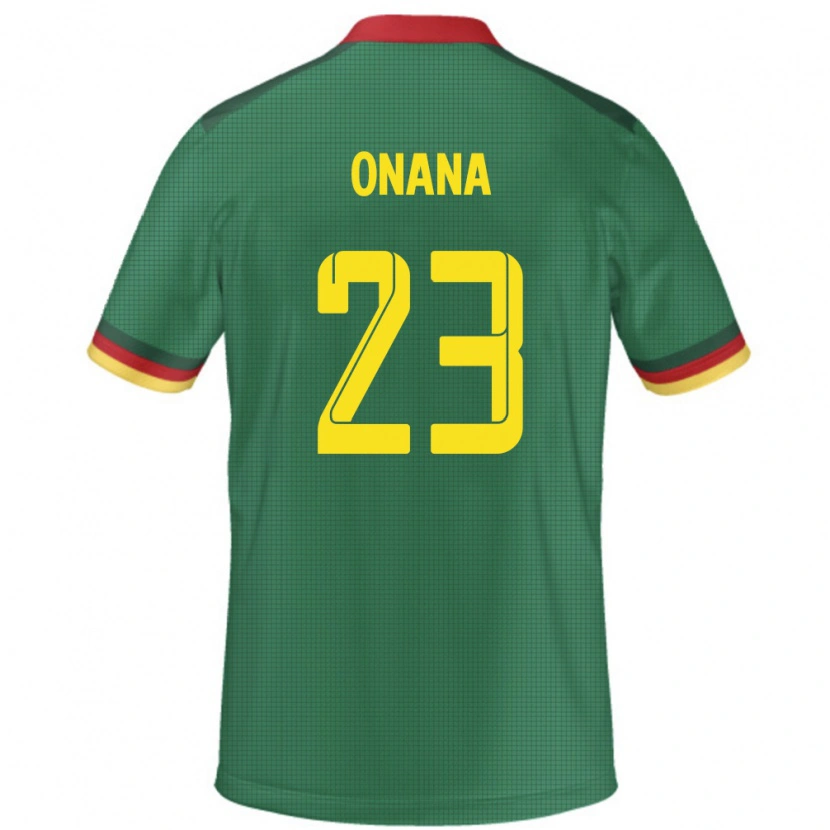 Danxen Uomo Maglia Camerun André Onana #23 Verde Kit Gara Home 24-26 Maglietta