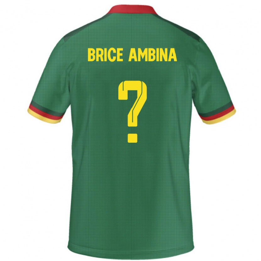 Danxen Uomo Maglia Camerun Fidel Brice Ambina #0 Verde Kit Gara Home 24-26 Maglietta