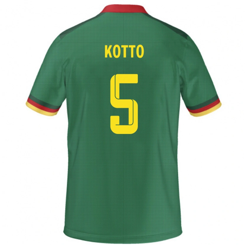 Danxen Uomo Maglia Camerun Samuel Kotto #5 Verde Kit Gara Home 24-26 Maglietta