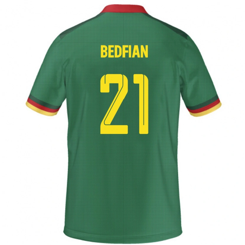 Danxen Uomo Maglia Camerun Wilfried Bedfian #21 Verde Kit Gara Home 24-26 Maglietta
