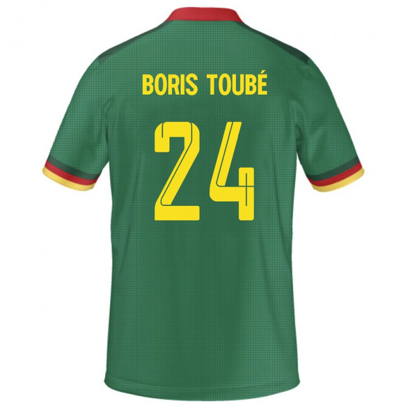 Danxen Uomo Maglia Camerun Godefroy Christopher Boris Toubé #24 Verde Kit Gara Home 24-26 Maglietta