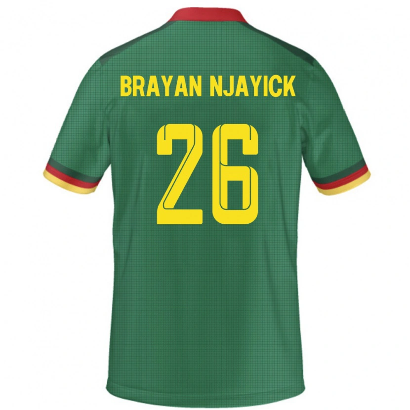 Danxen Uomo Maglia Camerun Fils Brayan Njayick #26 Verde Kit Gara Home 24-26 Maglietta