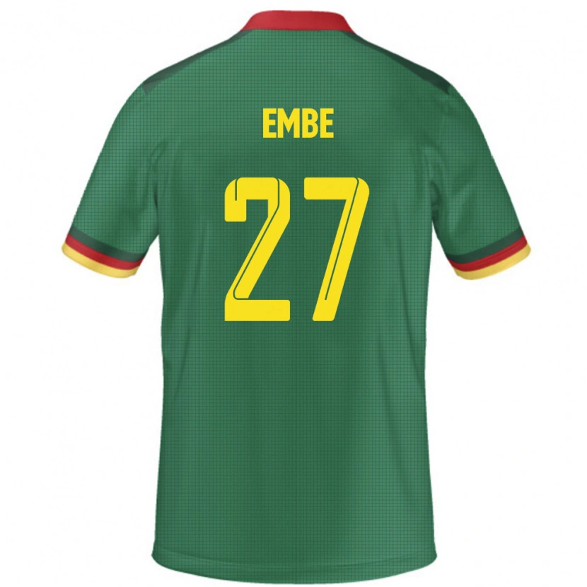Danxen Uomo Maglia Camerun Eric Embe #27 Verde Kit Gara Home 24-26 Maglietta