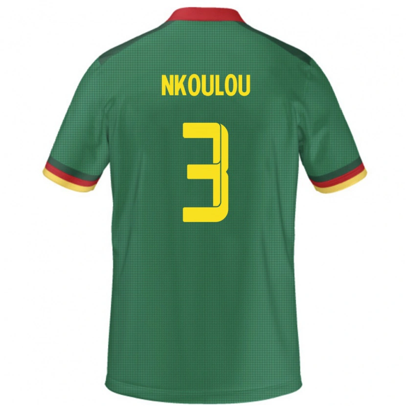 Danxen Uomo Maglia Camerun Nicolas Nkoulou #3 Verde Kit Gara Home 24-26 Maglietta