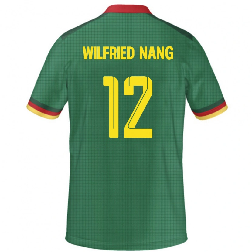 Danxen Uomo Maglia Camerun Toni Wilfried Nang #12 Verde Kit Gara Home 24-26 Maglietta