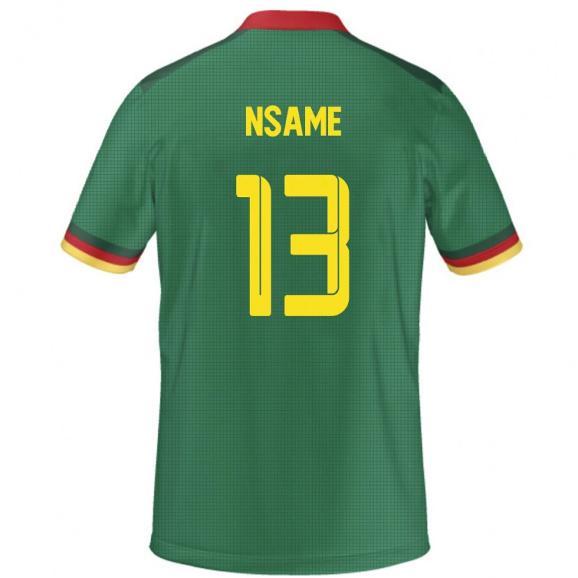 Danxen Uomo Maglia Camerun Jean-Pierre Nsame #13 Verde Kit Gara Home 24-26 Maglietta