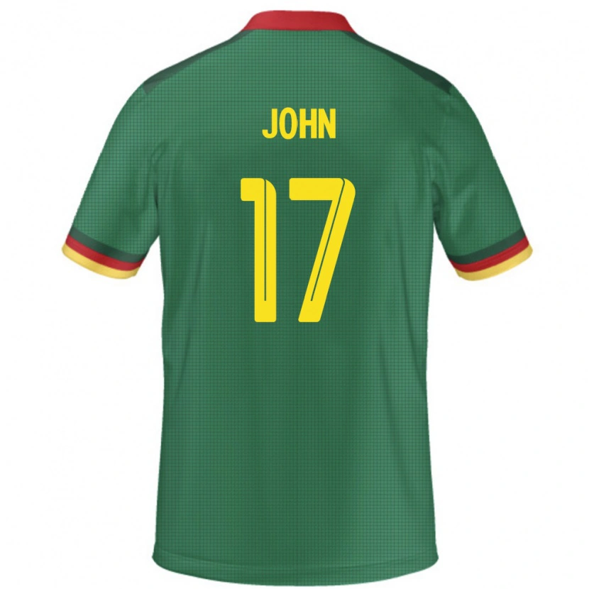 Danxen Uomo Maglia Camerun Nchindo John #17 Verde Kit Gara Home 24-26 Maglietta