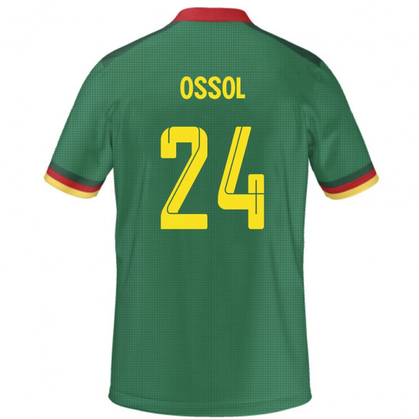 Danxen Uomo Maglia Camerun Kevine Ossol #24 Verde Kit Gara Home 24-26 Maglietta