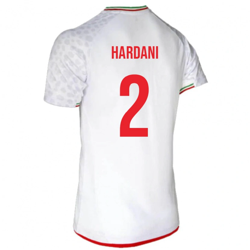 Danxen Uomo Maglia Iran Saleh Hardani #2 Bianco Kit Gara Home 24-26 Maglietta