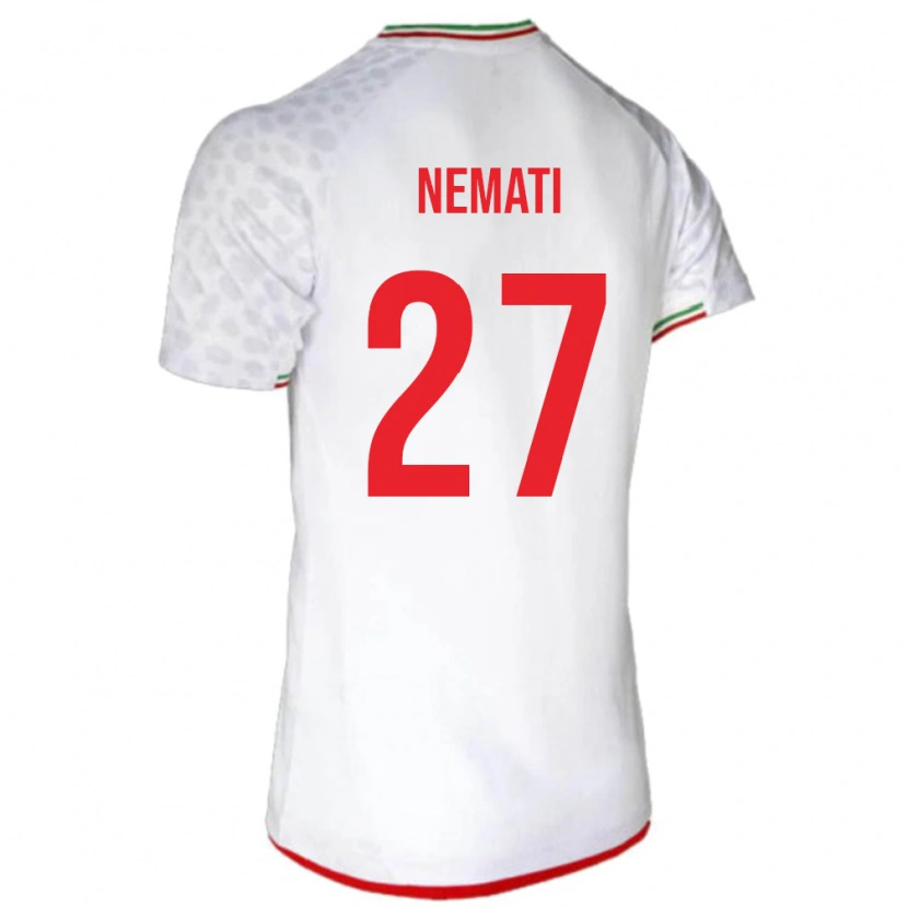 Danxen Uomo Maglia Iran Ali Nemati #27 Bianco Kit Gara Home 24-26 Maglietta