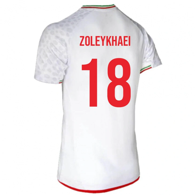 Danxen Uomo Maglia Iran Abolfazl Zoleykhaei #18 Bianco Kit Gara Home 24-26 Maglietta