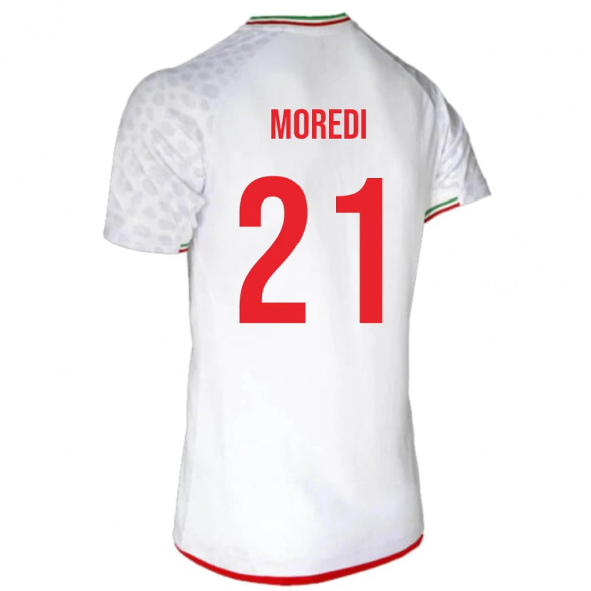 Danxen Uomo Maglia Iran Abolfazl Moredi #21 Bianco Kit Gara Home 24-26 Maglietta
