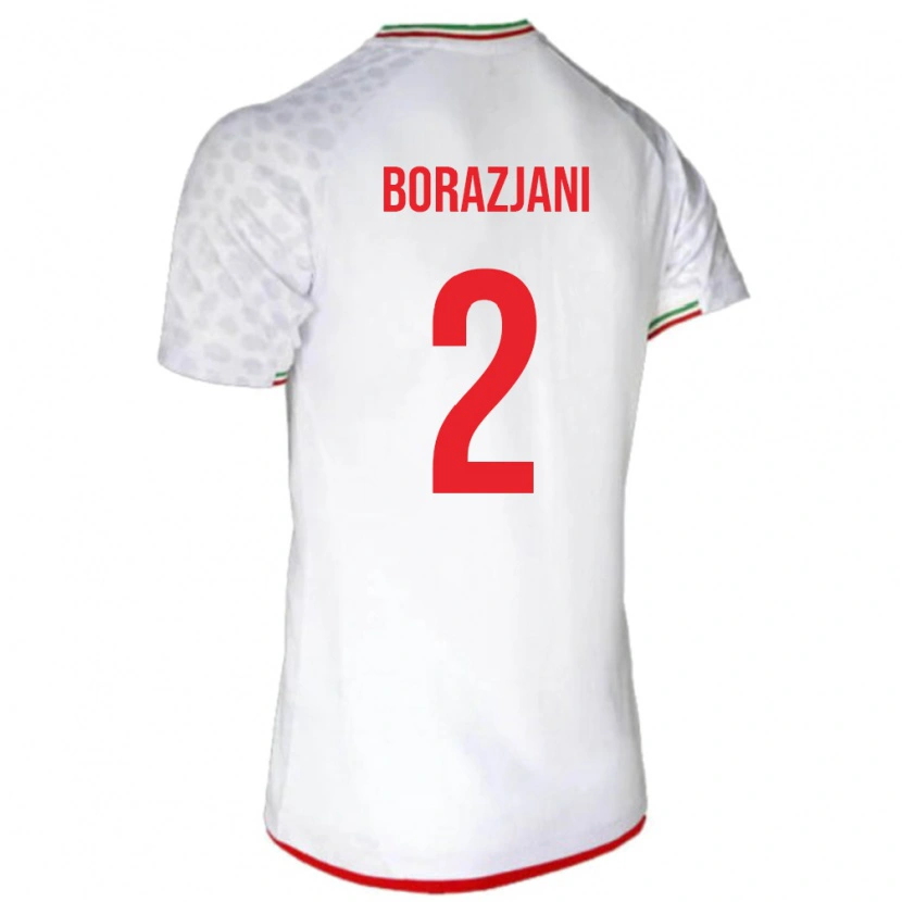 Danxen Uomo Maglia Iran Fatemeh Amineh Borazjani #2 Bianco Kit Gara Home 24-26 Maglietta