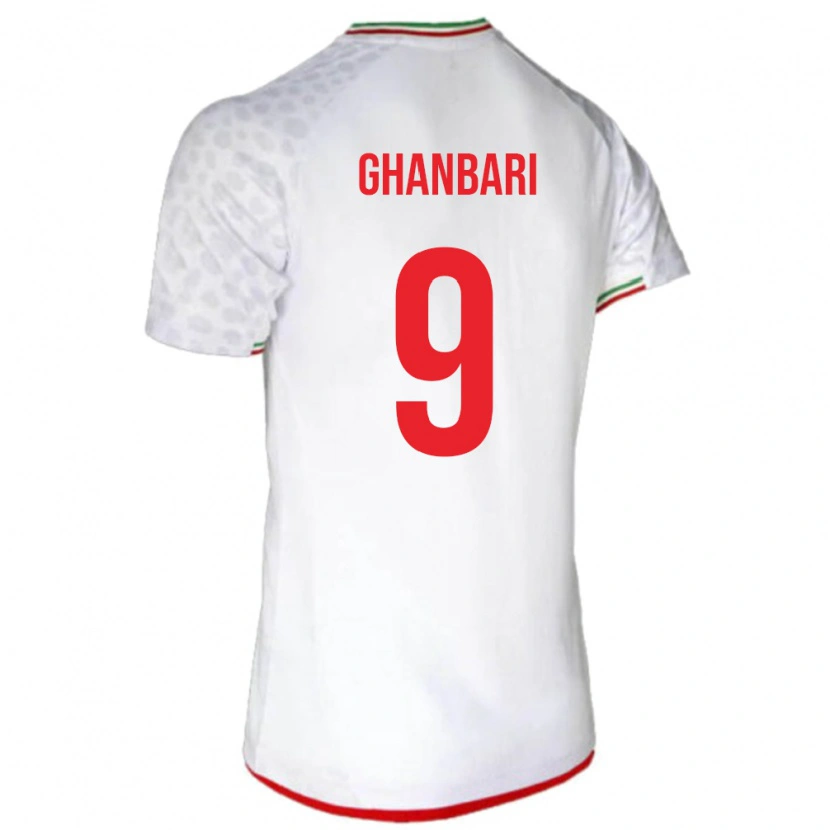 Danxen Uomo Maglia Iran Zahra Ghanbari #9 Bianco Kit Gara Home 24-26 Maglietta