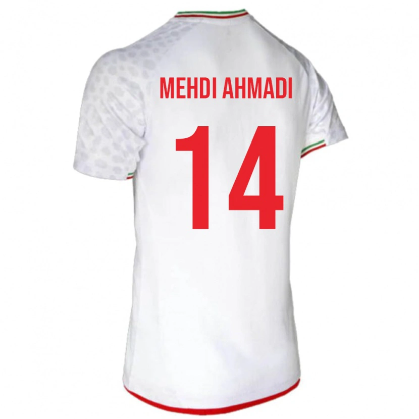 Danxen Uomo Maglia Iran Mohammad Mehdi Ahmadi #14 Bianco Kit Gara Home 24-26 Maglietta