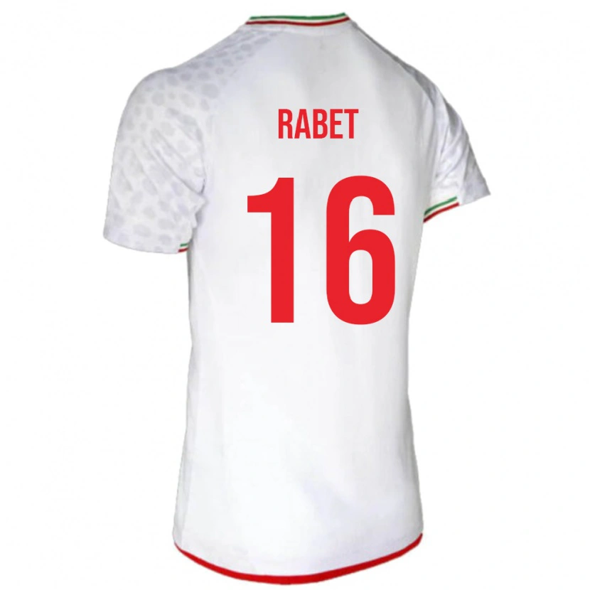 Danxen Uomo Maglia Iran Fardin Rabet #16 Bianco Kit Gara Home 24-26 Maglietta
