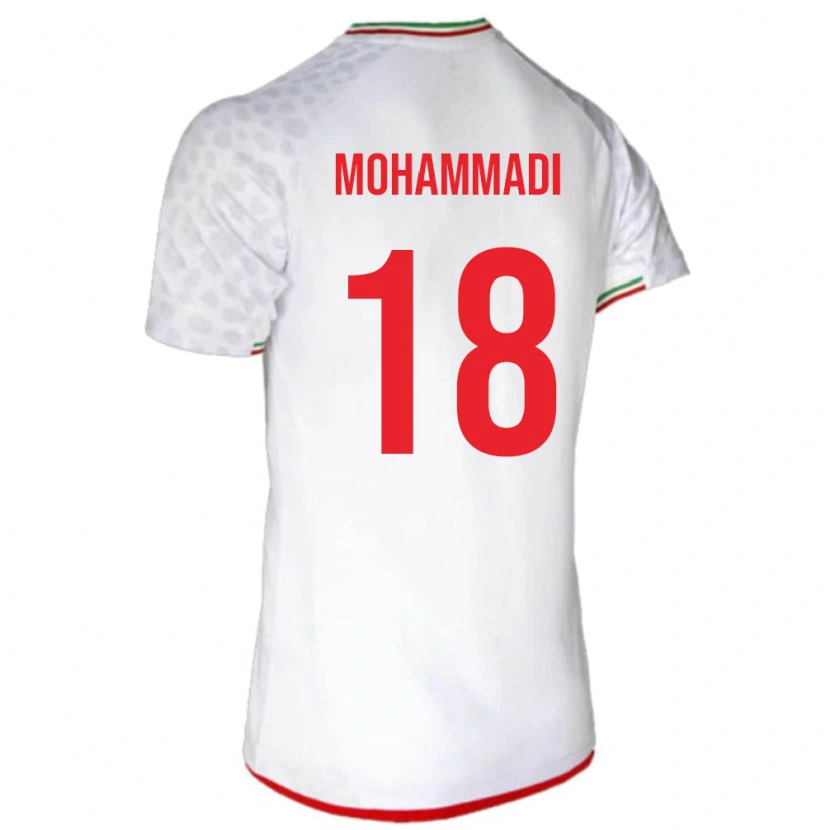 Danxen Uomo Maglia Iran Melika Mohammadi #18 Bianco Kit Gara Home 24-26 Maglietta