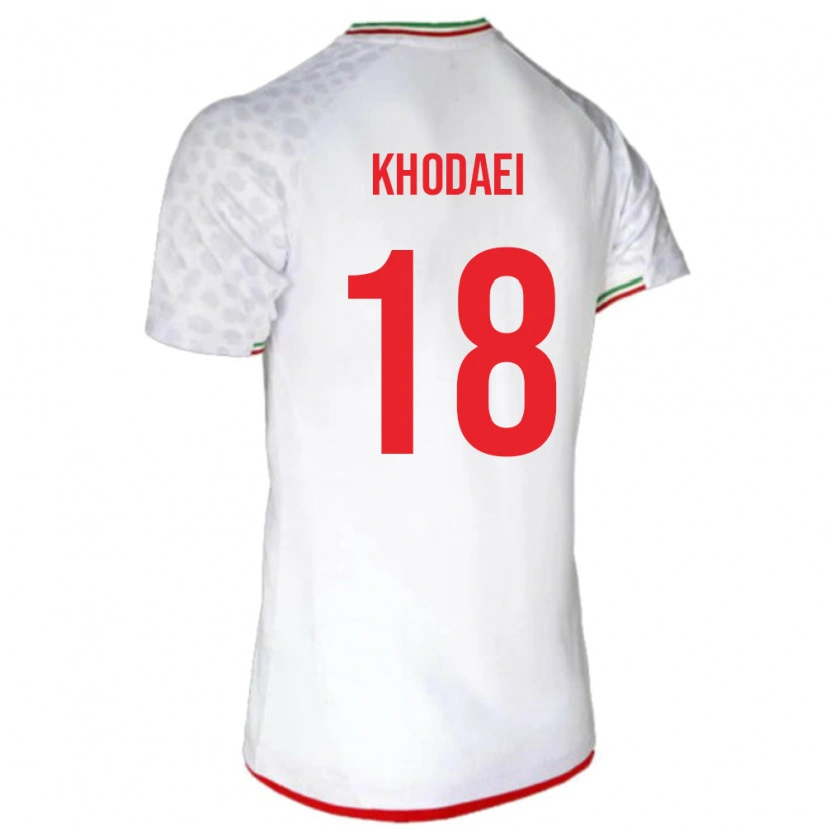 Danxen Uomo Maglia Iran Alireza Khodaei #18 Bianco Kit Gara Home 24-26 Maglietta