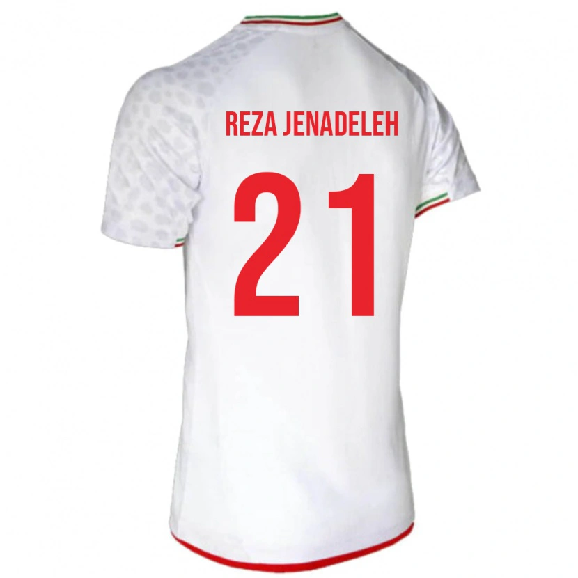 Danxen Uomo Maglia Iran Ahmad Reza Jenadeleh #21 Bianco Kit Gara Home 24-26 Maglietta