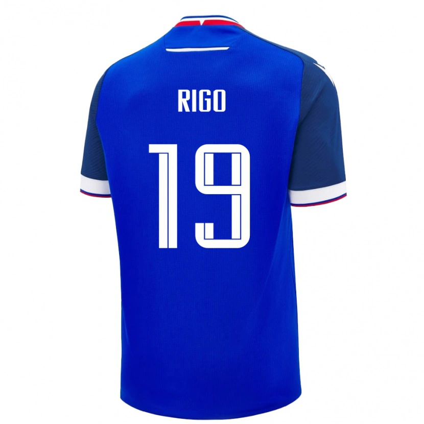 Danxen Uomo Maglia Slovacchia Tomas Rigo #19 Blu Kit Gara Home 24-26 Maglietta