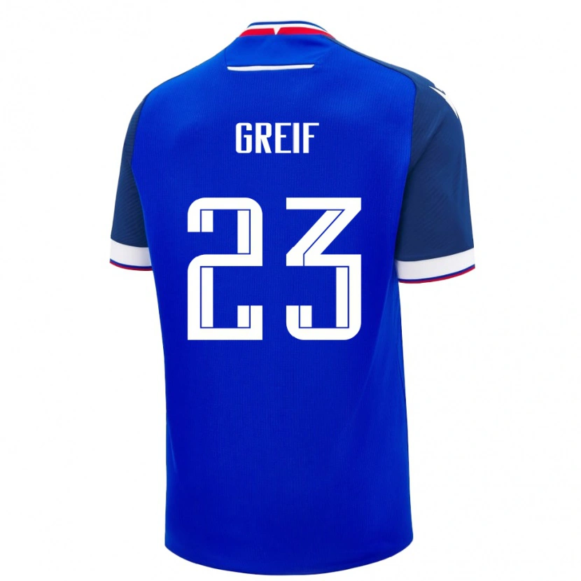 Danxen Uomo Maglia Slovacchia Dominik Greif #23 Blu Kit Gara Home 24-26 Maglietta