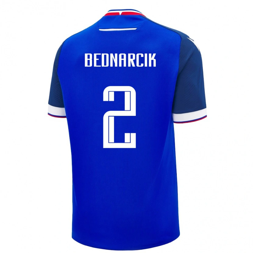 Danxen Uomo Maglia Slovacchia Fedor Bednarcik #2 Blu Kit Gara Home 24-26 Maglietta