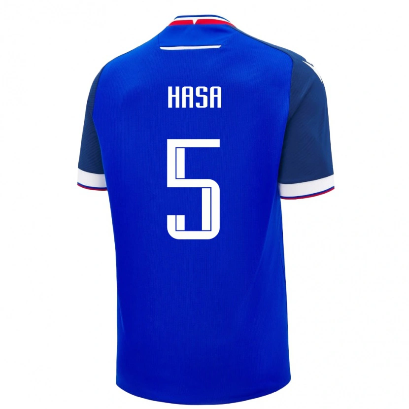 Danxen Uomo Maglia Slovacchia Samuel Hasa #5 Blu Kit Gara Home 24-26 Maglietta