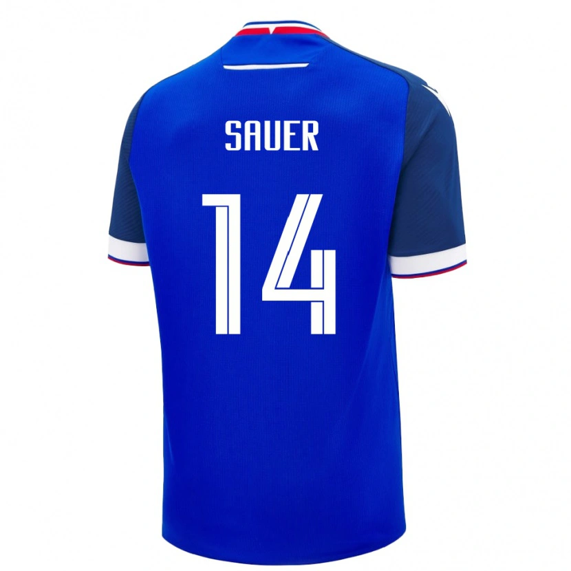 Danxen Uomo Maglia Slovacchia Mario Sauer #14 Blu Kit Gara Home 24-26 Maglietta
