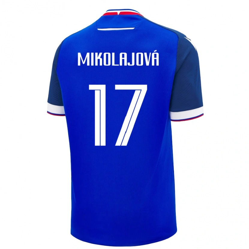 Danxen Uomo Maglia Slovacchia Mária Mikolajová #17 Blu Kit Gara Home 24-26 Maglietta