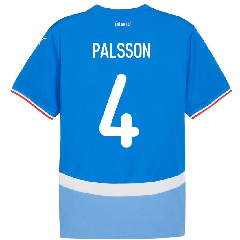 Danxen Uomo Maglia Islanda Victor Pálsson #4 Blu Kit Gara Home 24-26 Maglietta