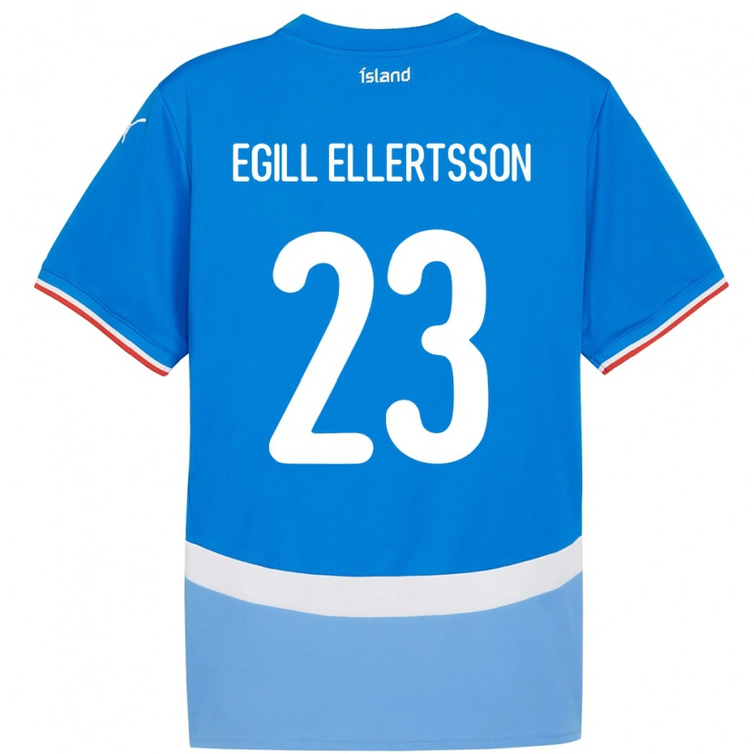 Danxen Uomo Maglia Islanda Mikael Egill Ellertsson #23 Blu Kit Gara Home 24-26 Maglietta