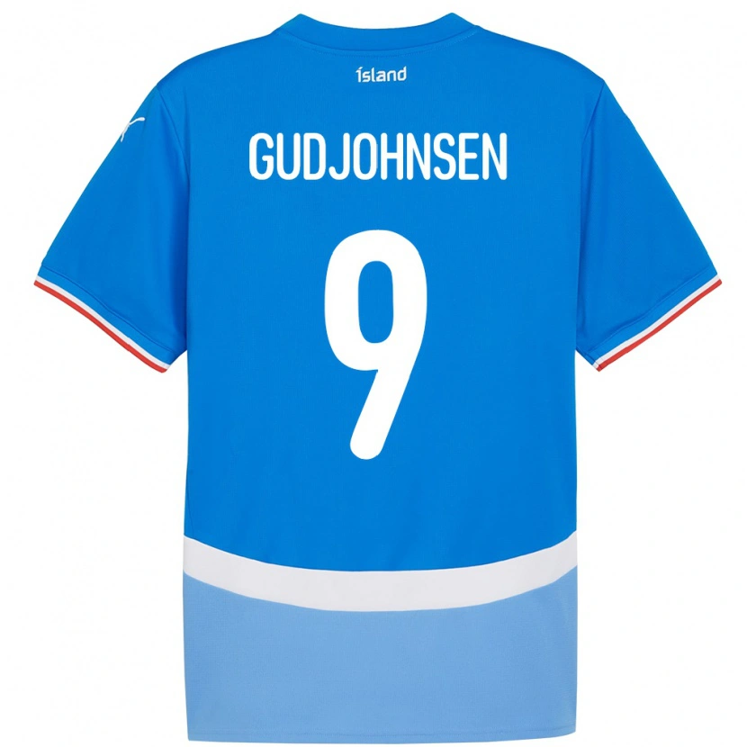 Danxen Uomo Maglia Islanda Daníel Gudjohnsen #9 Blu Kit Gara Home 24-26 Maglietta