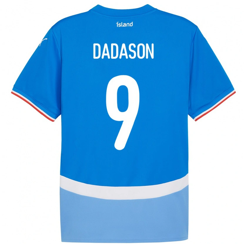Danxen Uomo Maglia Islanda Viktor Dadason #9 Blu Kit Gara Home 24-26 Maglietta